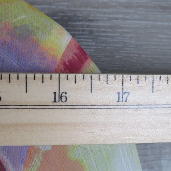 Tantrums* Women's 3/4 Sleeve V-Neck Curved Split End Hem Sheer Blouse~Size Small - Picture 7 of 10